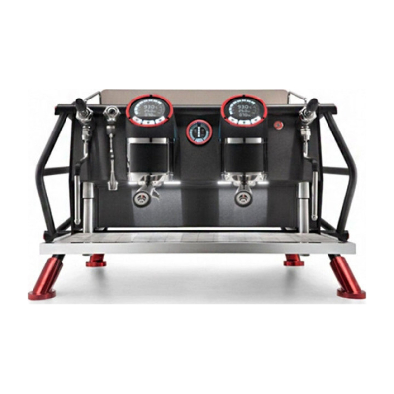 Sanremo Café Racer Espresso Machine, 2 Groups, Black and Translucent Red