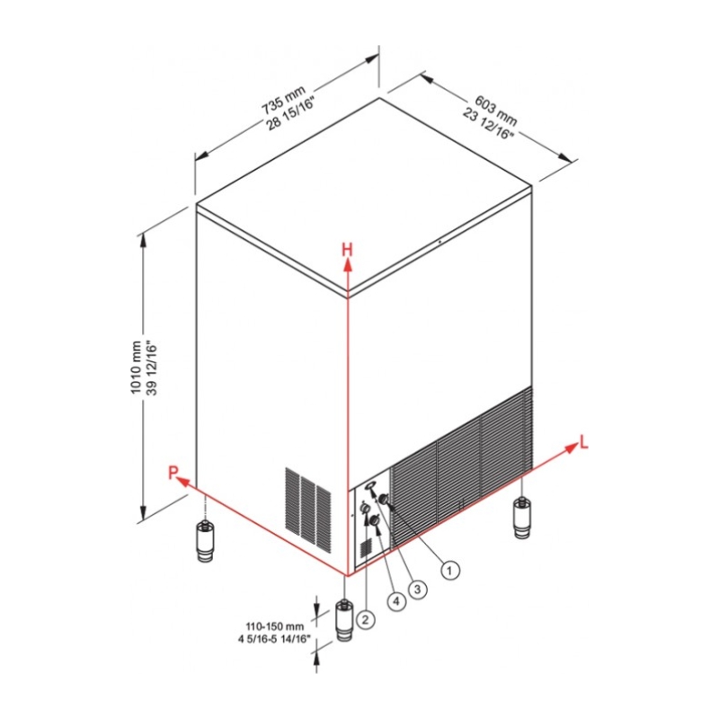 Prima CB 955 Compact Container Ice Cube Maker - 95 kg - Image 2
