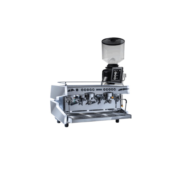 2-group espresso machine with MAC-75 grinder, black, from Shimi