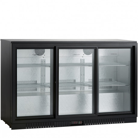 Undercounter refrigerator, 3 doors, black