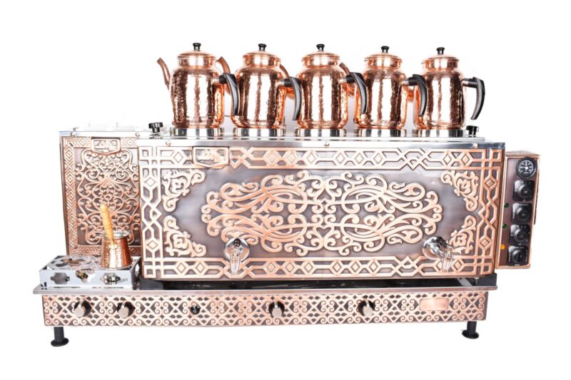 Tea maker, 5 copper teapot
