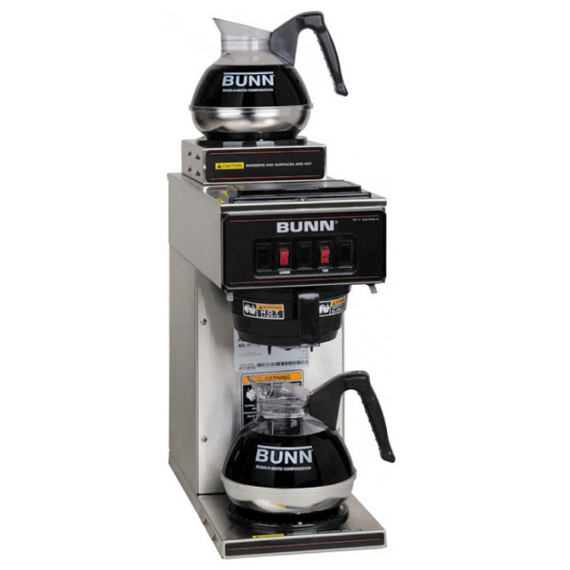 Coffee maker with two heaters