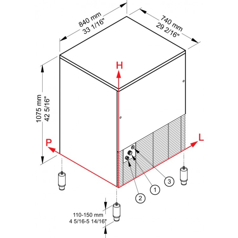 Prima CB 1565 Compact Container Ice Cube Maker - 155 kg - Image 2