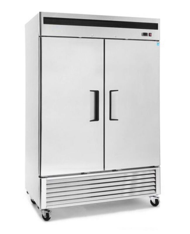 Upright freezer with 2 closed doors, model 8502 - steel